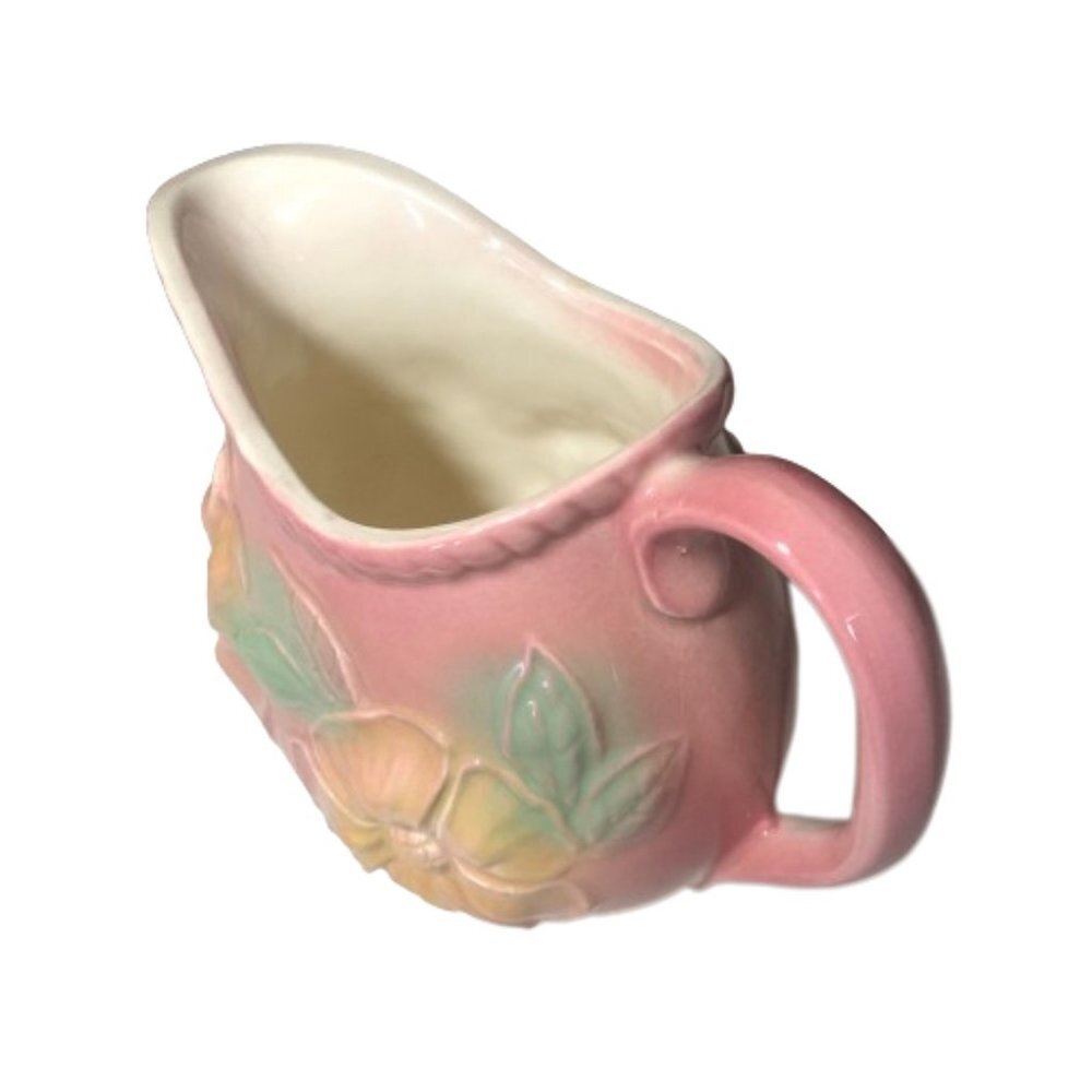 2/$30 Vintage  Hull USA Pottery Pitcher jug vase pink dogwood  flower - Picture 2 of 11